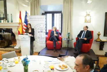 Ana Lariño, Soraya Sáenz de Santamaría y José Antonio Gonzalo Angulo | III Desayuno de Acción de Gracias del Instituto Franklin-UAH