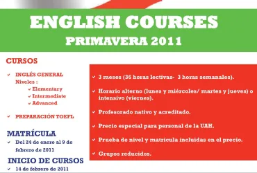 Nuevos Cursos de Inglés- Primavera 2011